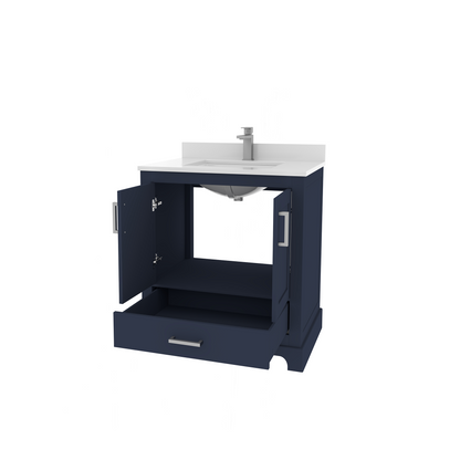 Maya 30 Inch Solid Wood Single Bathroom Vanity with Quartz Countertop