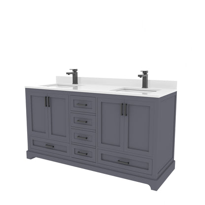 Maya 60 Inch Solid Wood Double Bathroom Vanity with Quartz Countertop