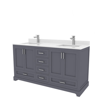 Maya 60 Inch Solid Wood Double Bathroom Vanity with Quartz Countertop