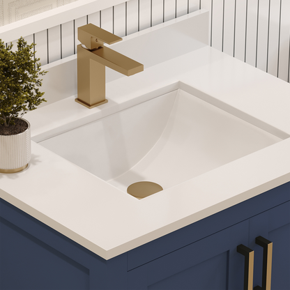 Maya 30 Inch Solid Wood Single Bathroom Vanity with Quartz Countertop