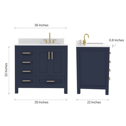 Rooh Bathroom Vanity 36" Right