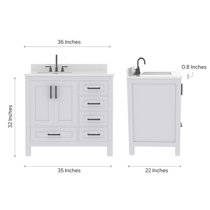 Rooh Bathroom Vanity 36" Left
