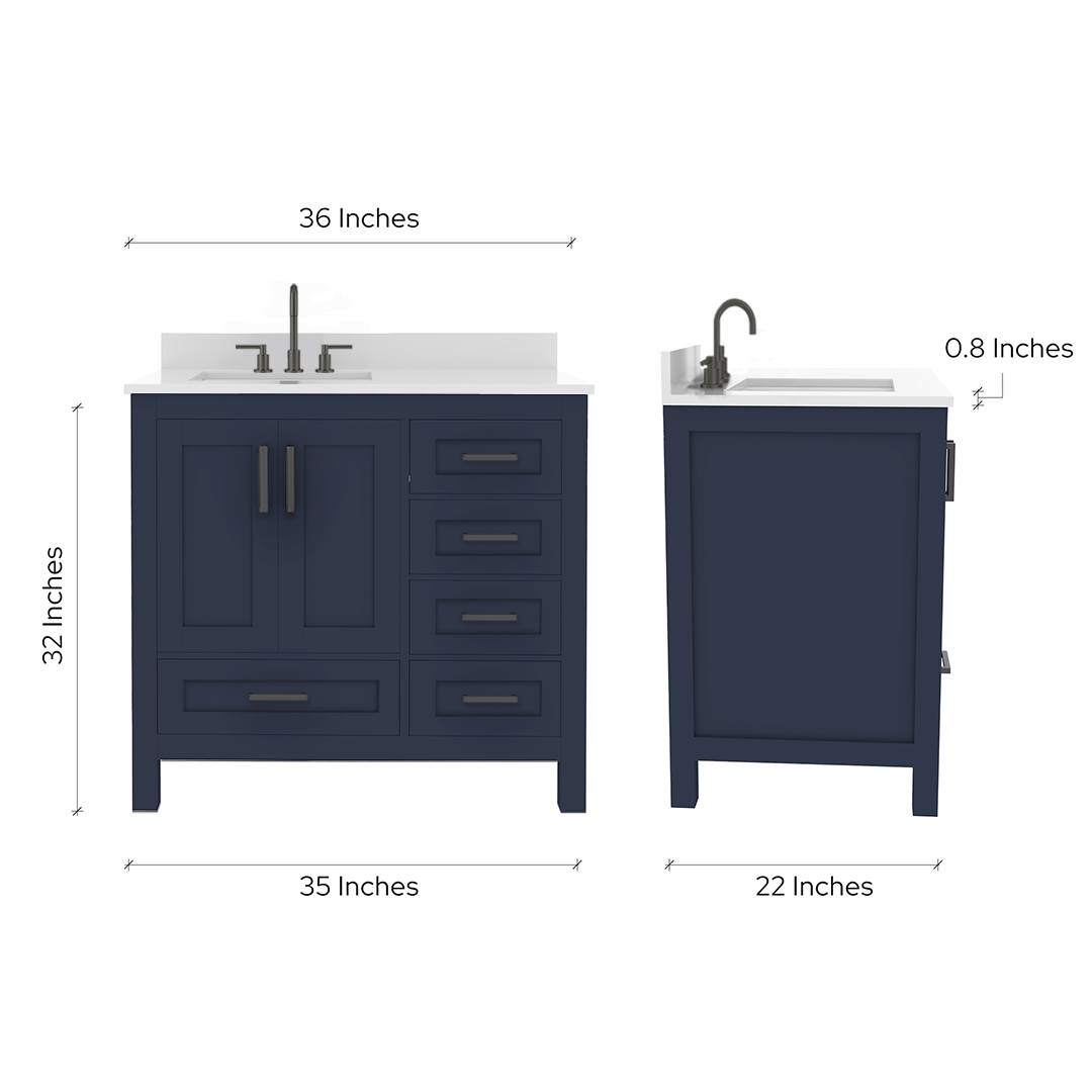 Rooh Bathroom Vanity 36" Left