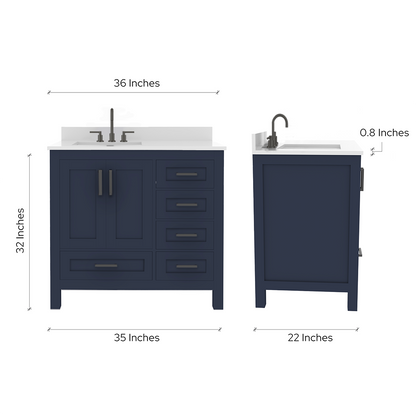 Rooh Bathroom Vanity 36" Left