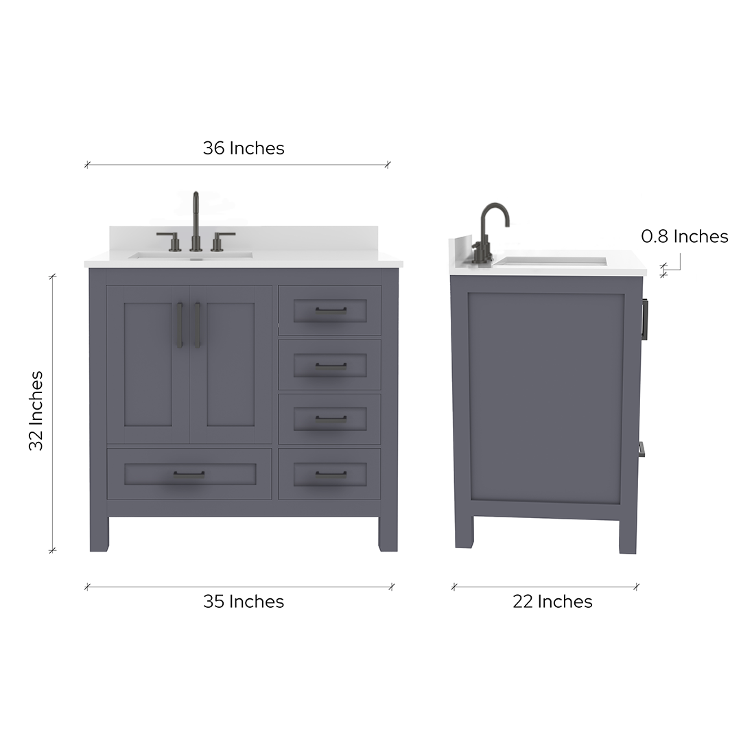 Rooh Bathroom Vanity 36" Left