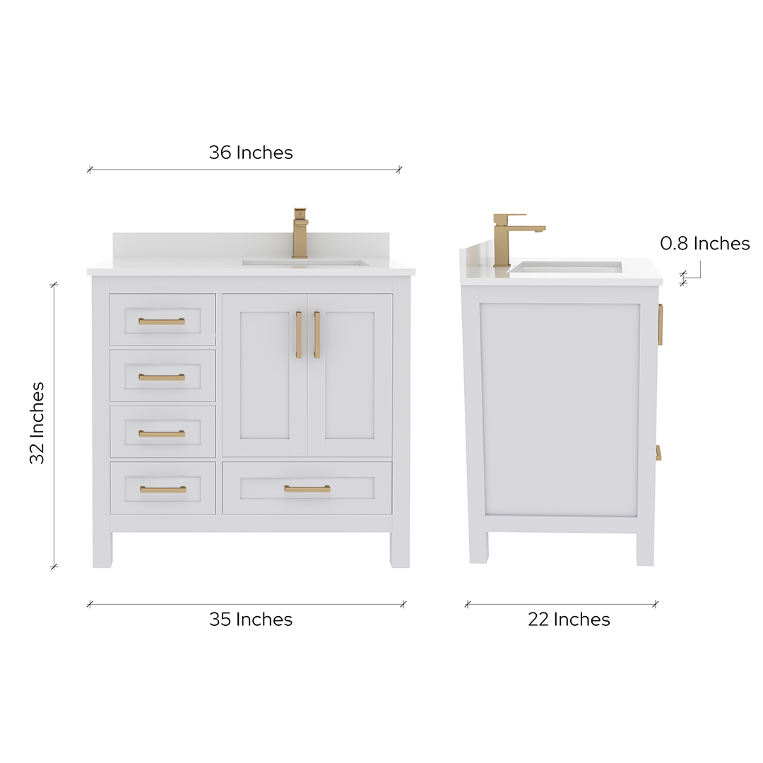 Rooh Bathroom Vanity 36" Right