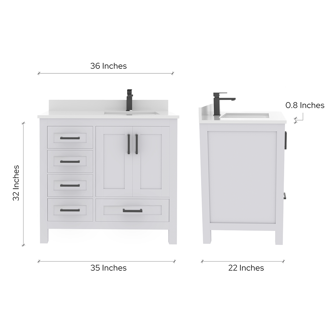 Rooh Bathroom Vanity 36" Right