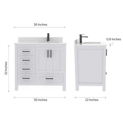 Rooh Bathroom Vanity 36" Right