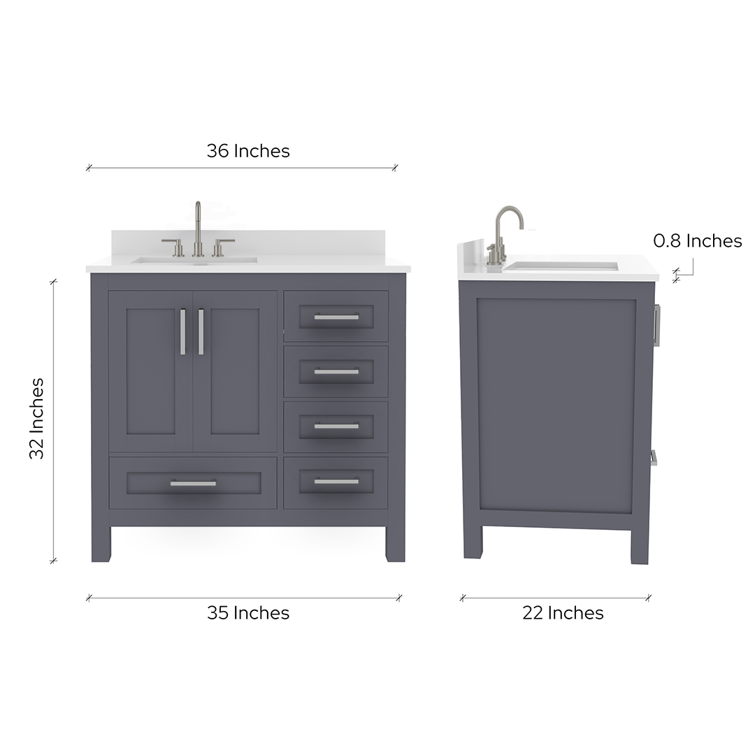 Rooh Bathroom Vanity 36" Left