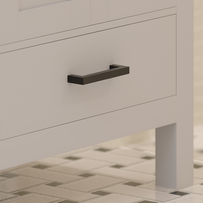 Rooh 36 Inch Right Solid Wood Single Bathroom Vanity with Quartz Countertop