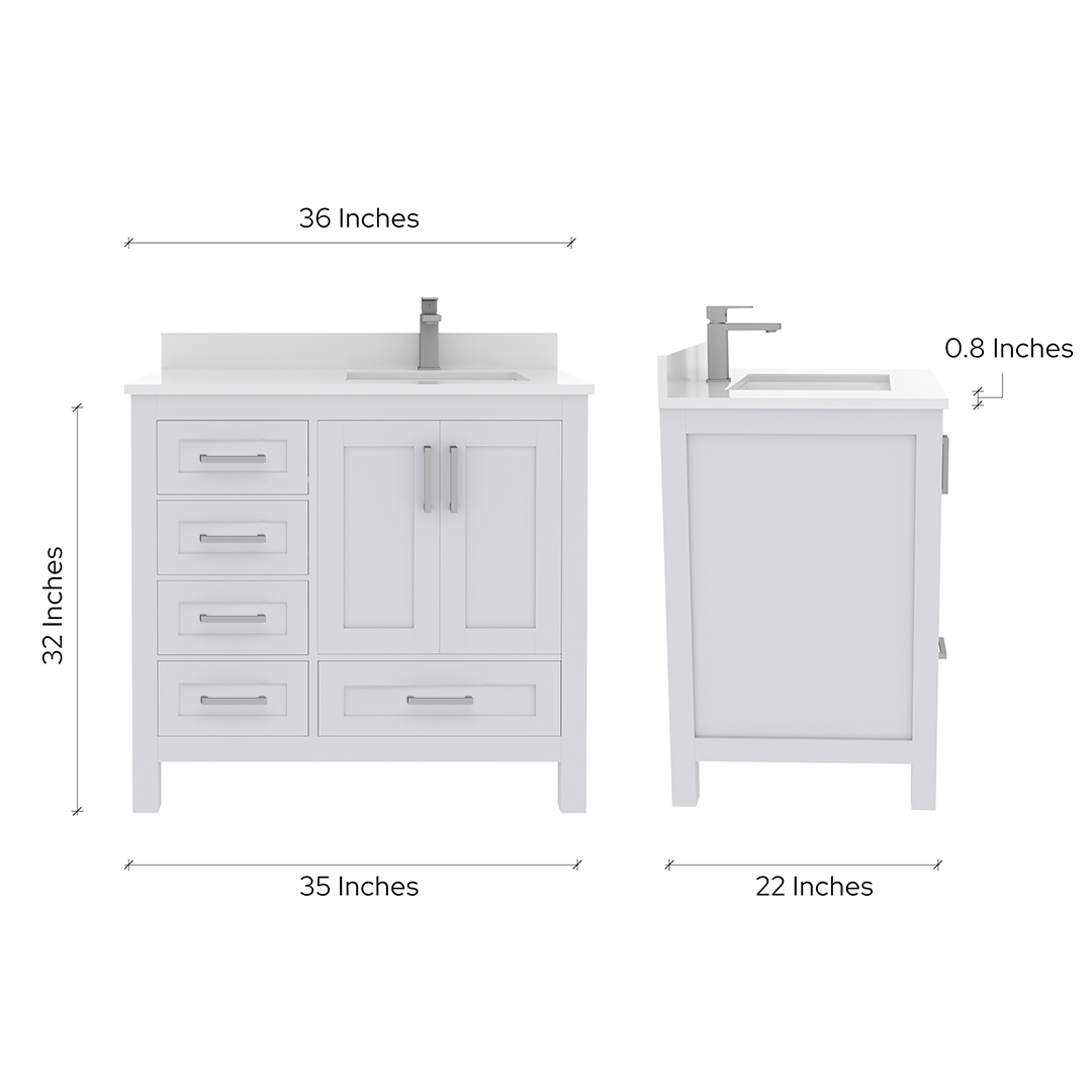 Rooh Bathroom Vanity 36" Right