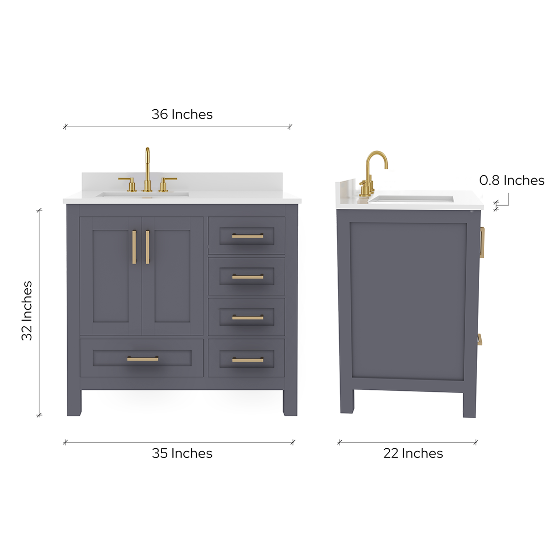 Rooh Bathroom Vanity 36" Left