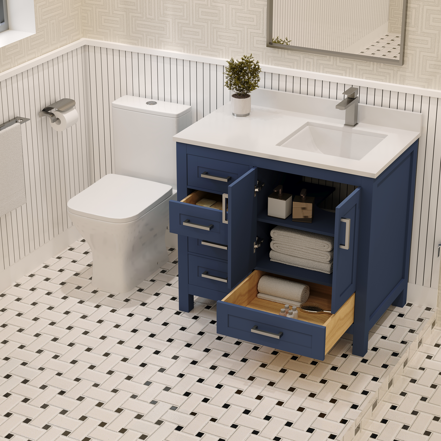 Rooh Bathroom Vanity 36" Right