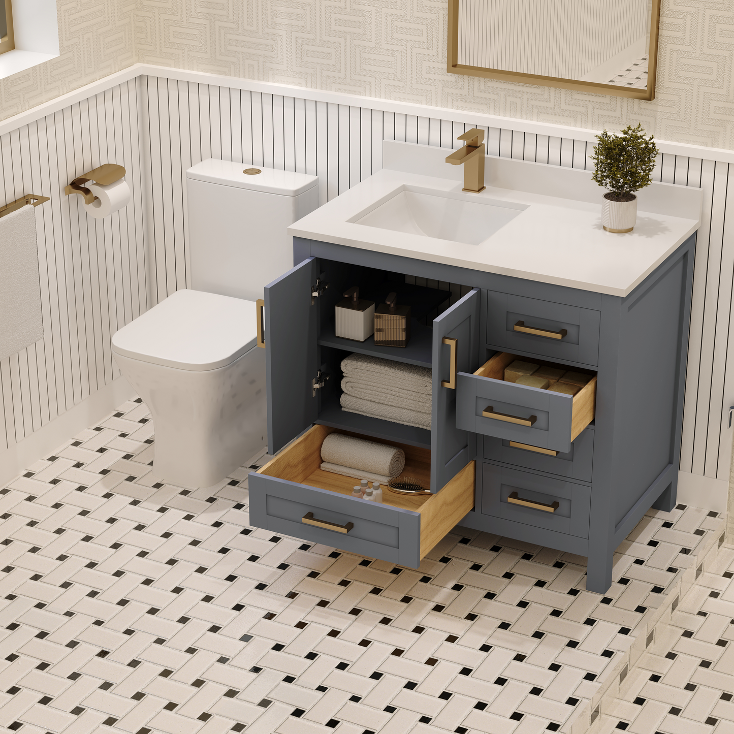 Rooh Bathroom Vanity 36" Left