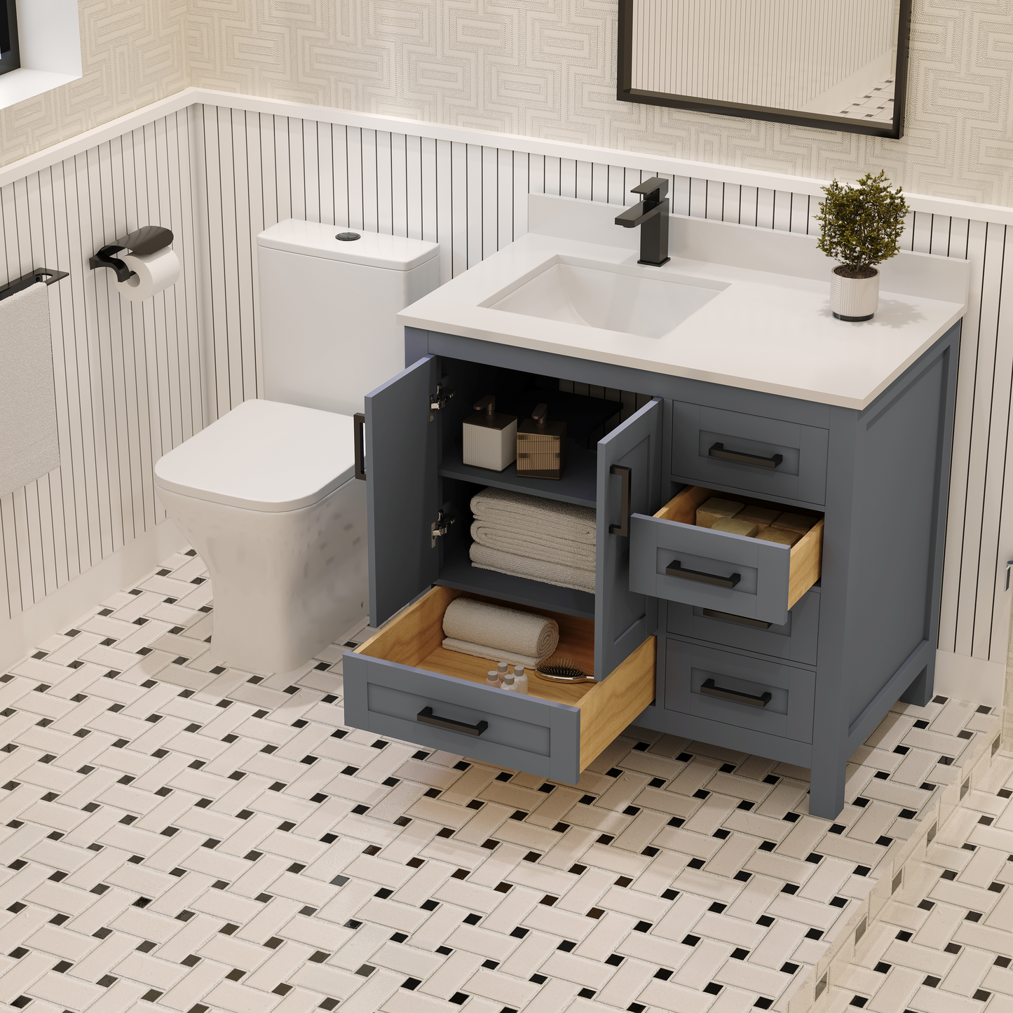 Rooh Bathroom Vanity 36" Left