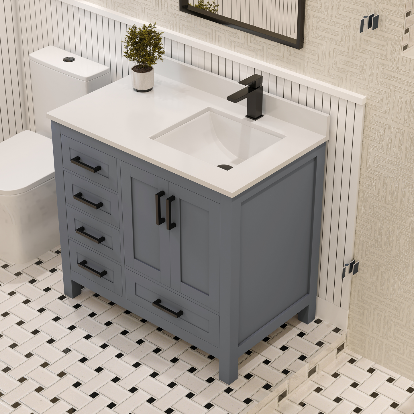 Rooh Bathroom Vanity 36" Right