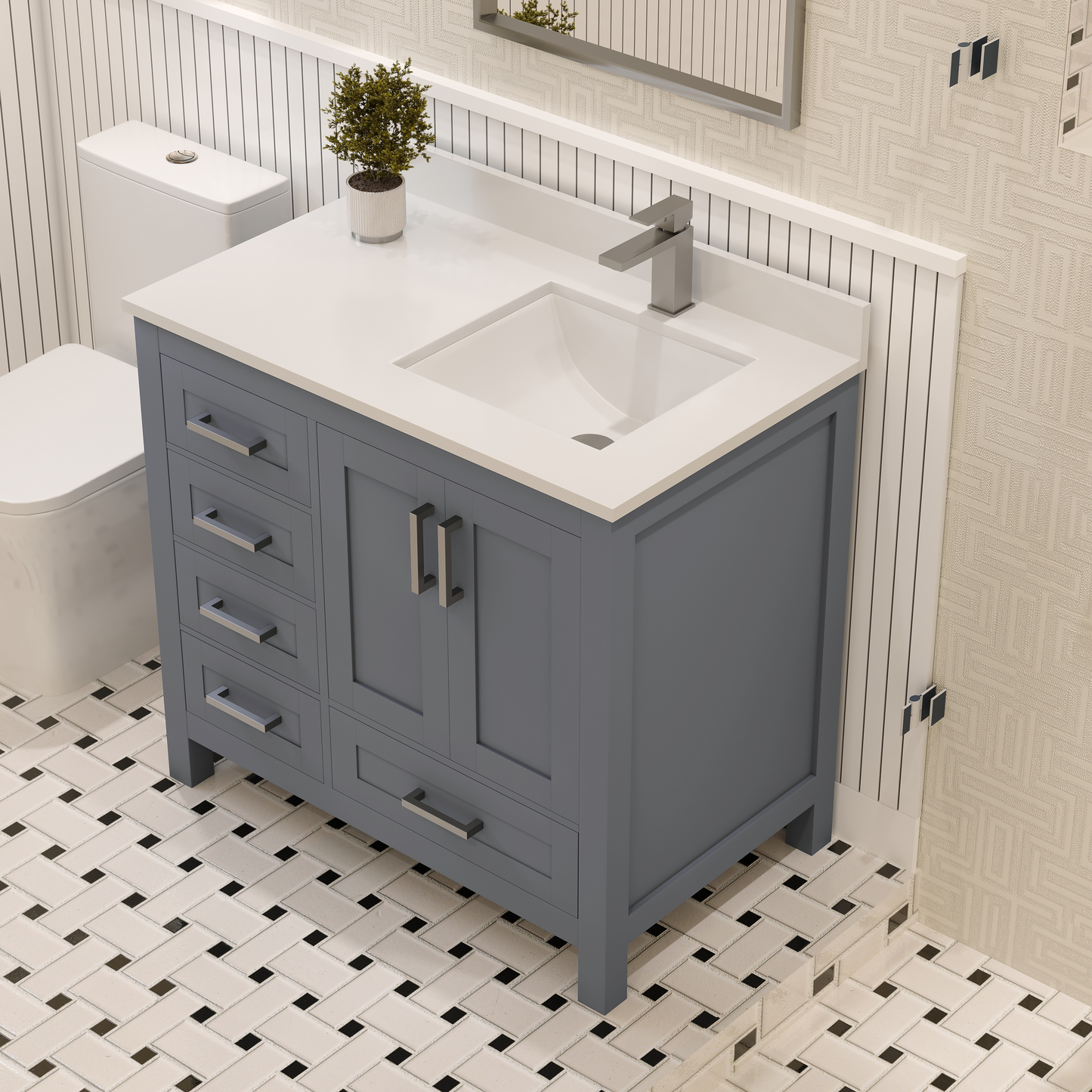 Rooh Bathroom Vanity 36" Right