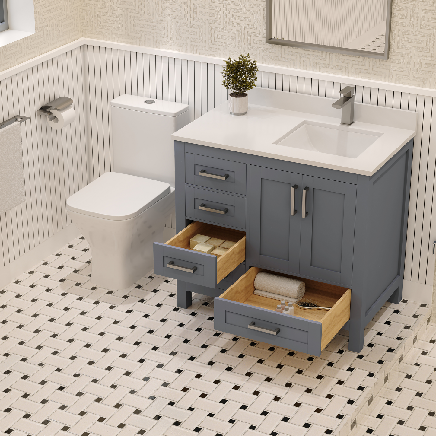 Rooh Bathroom Vanity 36" Right