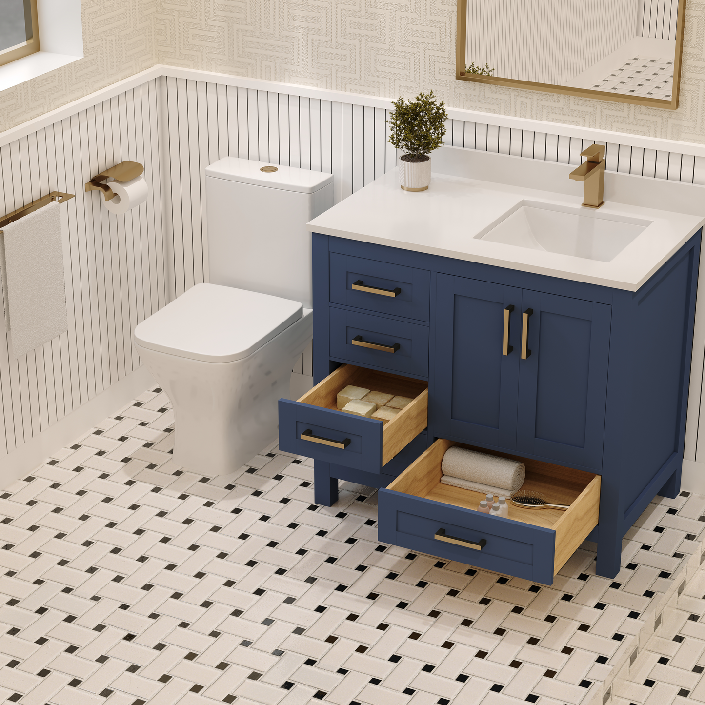 Rooh Bathroom Vanity 36" Right
