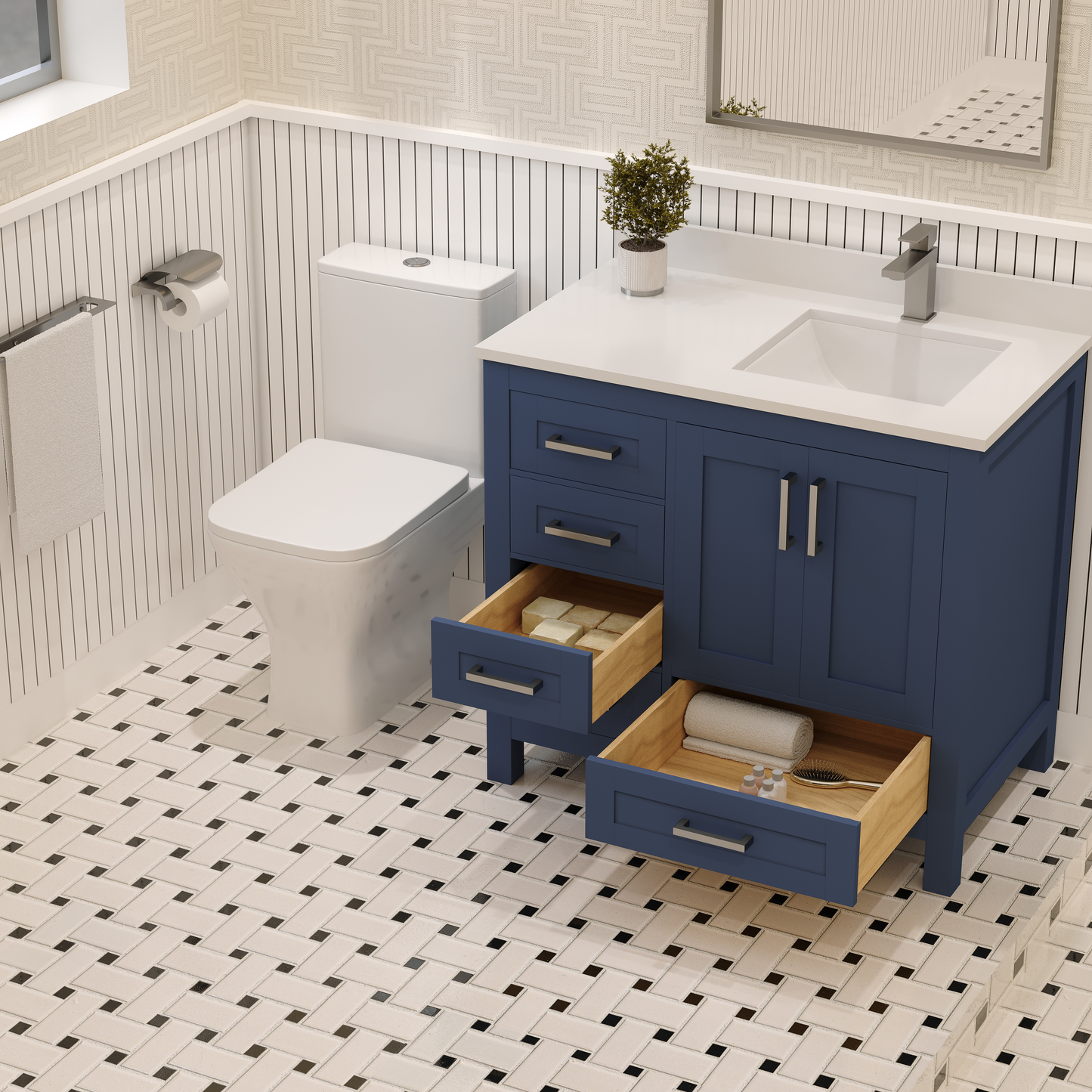 Rooh Bathroom Vanity 36" Right