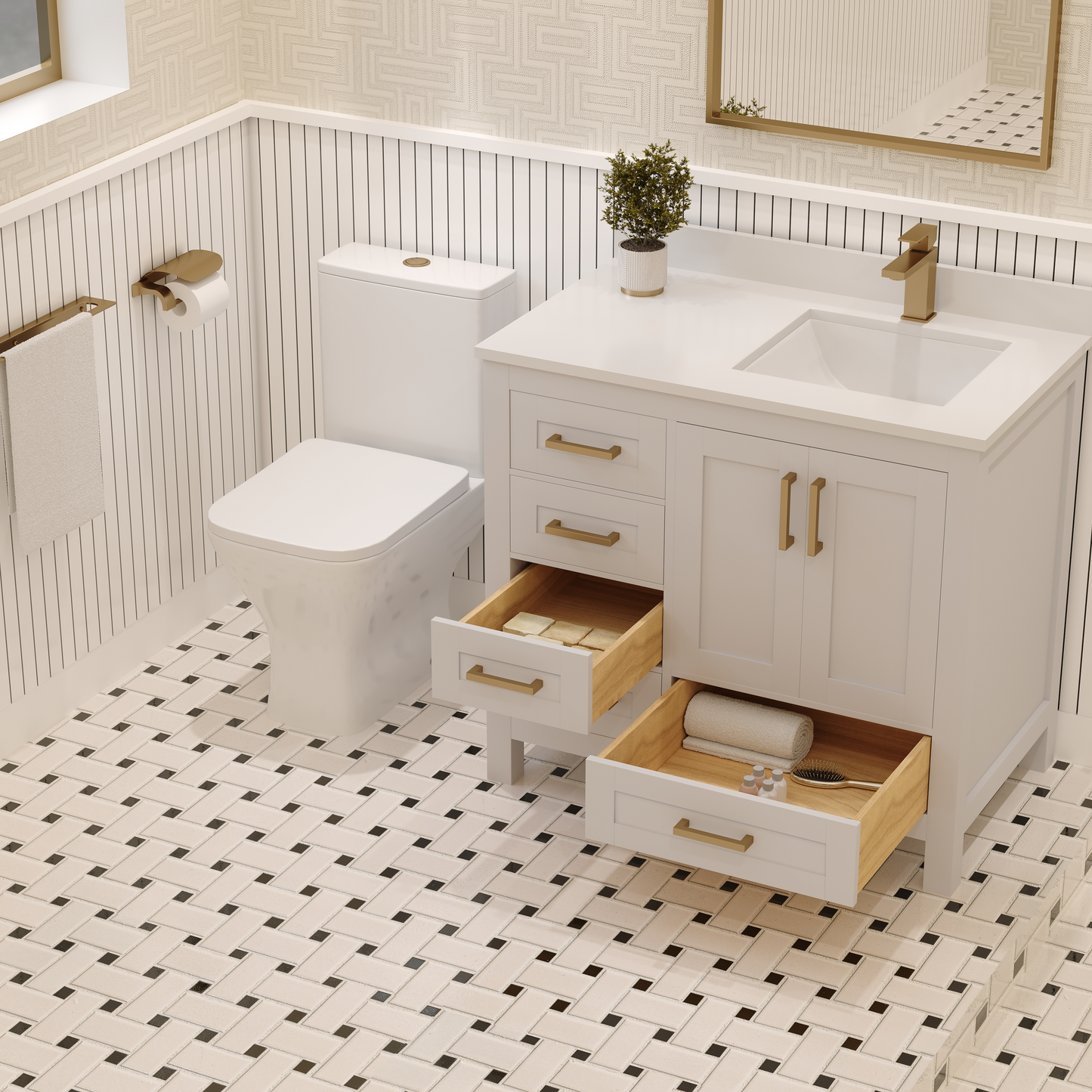 Rooh Bathroom Vanity 36" Right