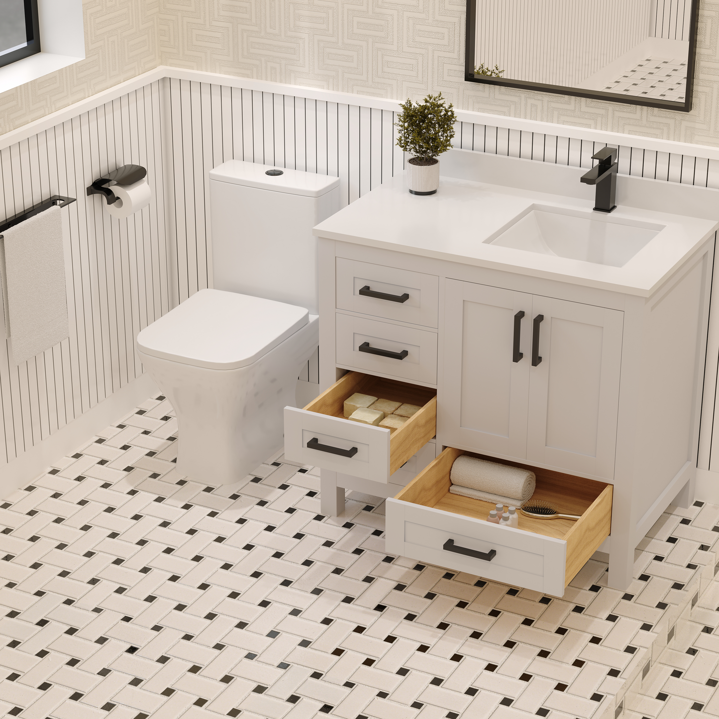 Rooh Bathroom Vanity 36" Right
