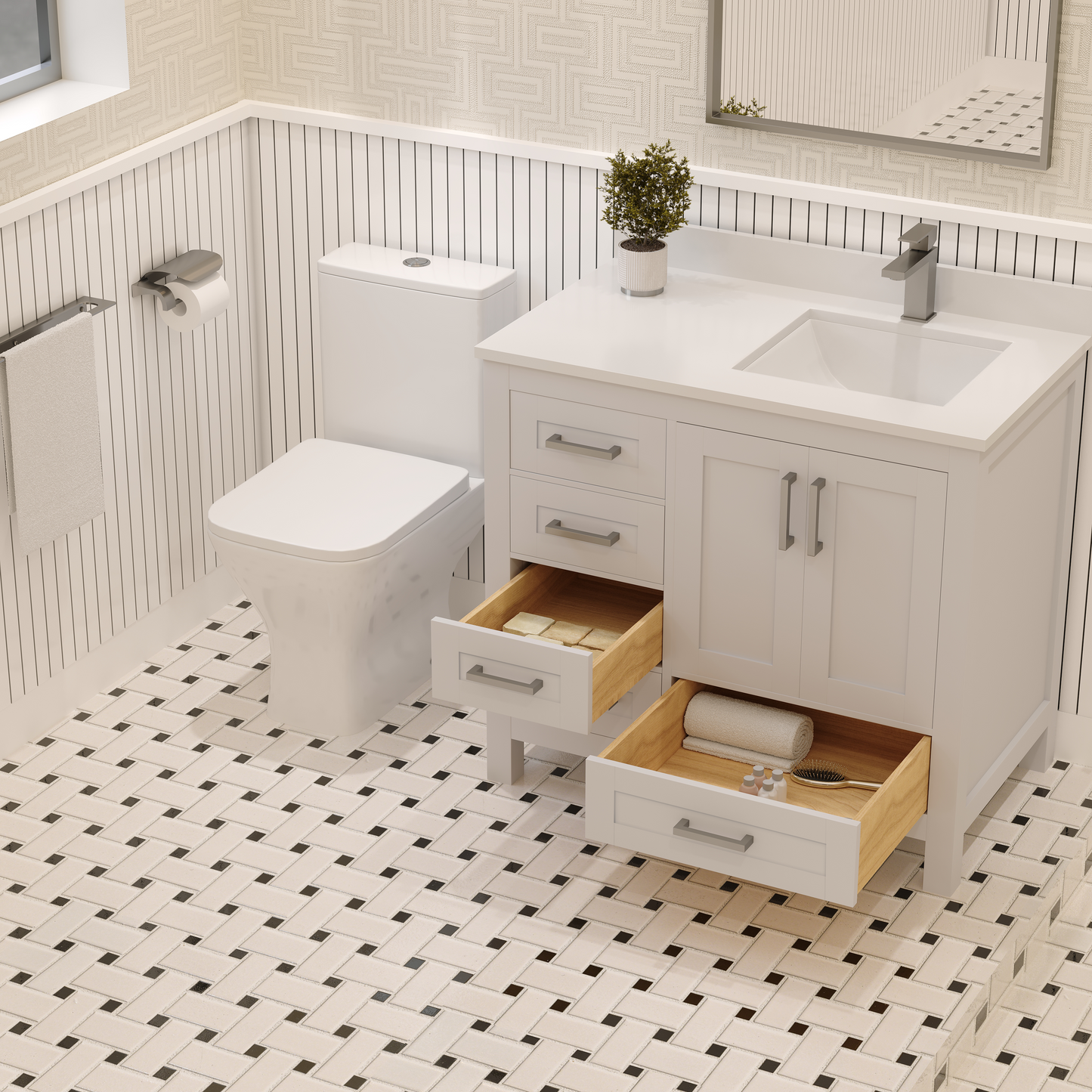 Rooh Bathroom Vanity 36" Right