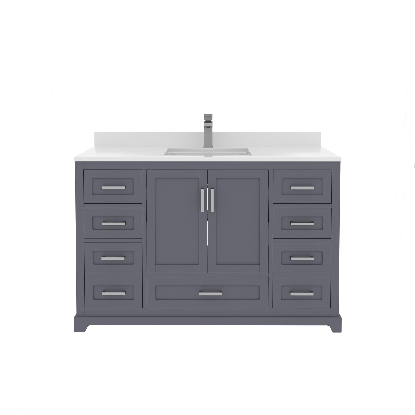 Maya 48 Inch Solid Wood Single Bathroom Vanity with Quartz Countertop
