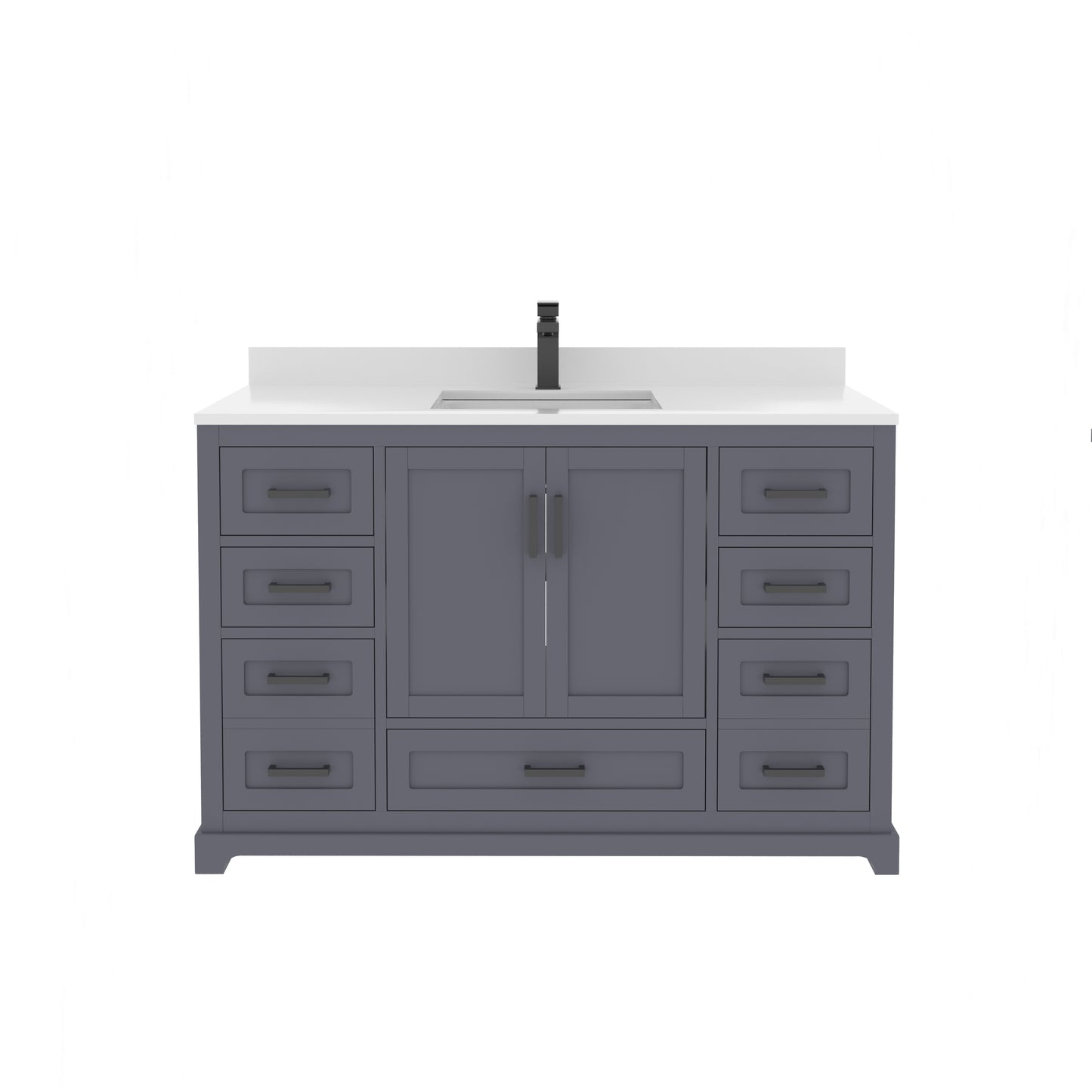 Maya 48 Inch Solid Wood Single Bathroom Vanity with Quartz Countertop