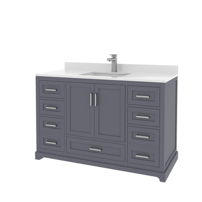 Maya 48 Inch Solid Wood Single Bathroom Vanity with Quartz Countertop