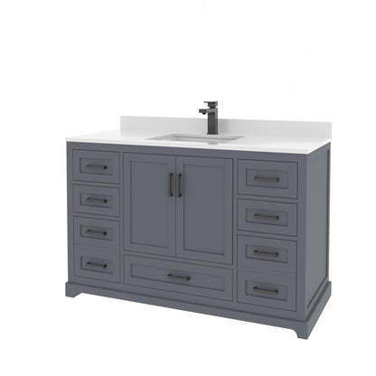 Maya 48 Inch Solid Wood Single Bathroom Vanity with Quartz Countertop