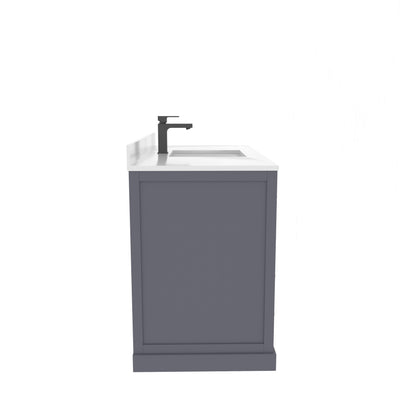 Maya 48 Inch Solid Wood Single Bathroom Vanity with Quartz Countertop