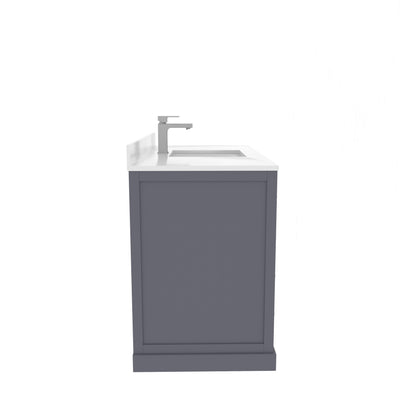 Maya 48 Inch Solid Wood Single Bathroom Vanity with Quartz Countertop