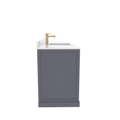 Maya 48 Inch Solid Wood Single Bathroom Vanity with Quartz Countertop