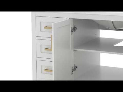 Maya 48 Inch Solid Wood Single Bathroom Vanity with Quartz Countertop